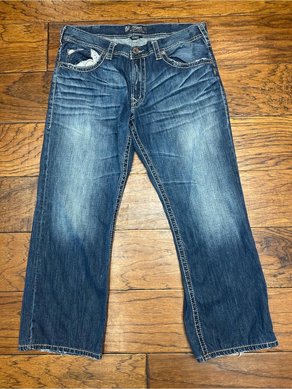 Silver Men's Relaxed Indigo Blue Fade Gordie Jeans